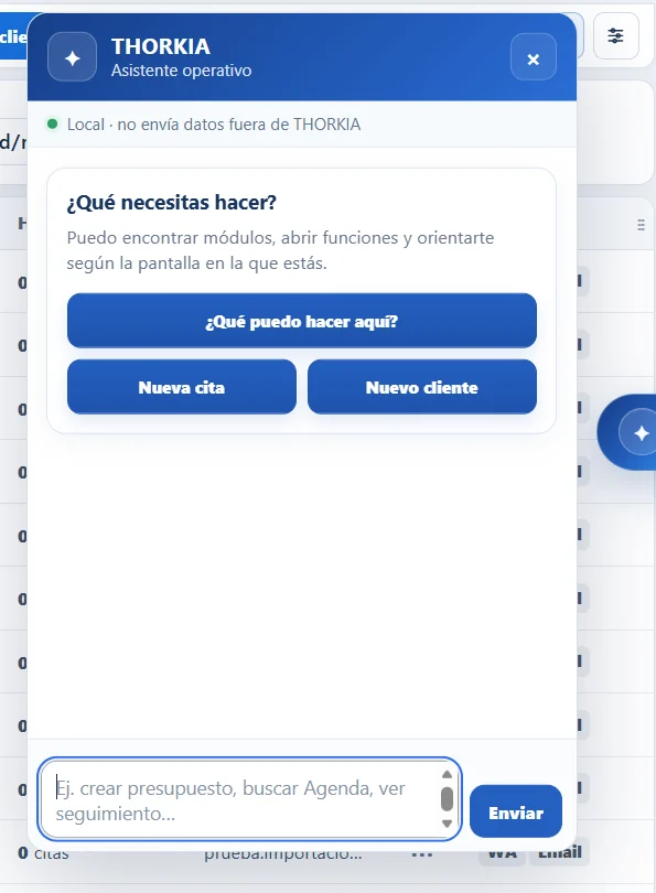 Asistente operativo contextual de THORKIA